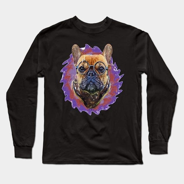 Oil Paint Frenchie Bulldog Long Sleeve T-Shirt by Leon Star Shop